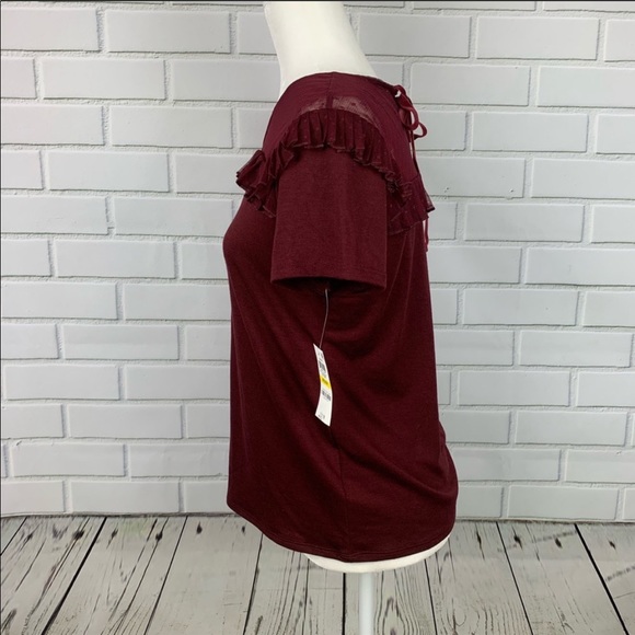 🔥MAISON JULES🔥SWISS DOT SHORT SLEEVE RUBY TOP SMALL NWT - Picture 4 of 5